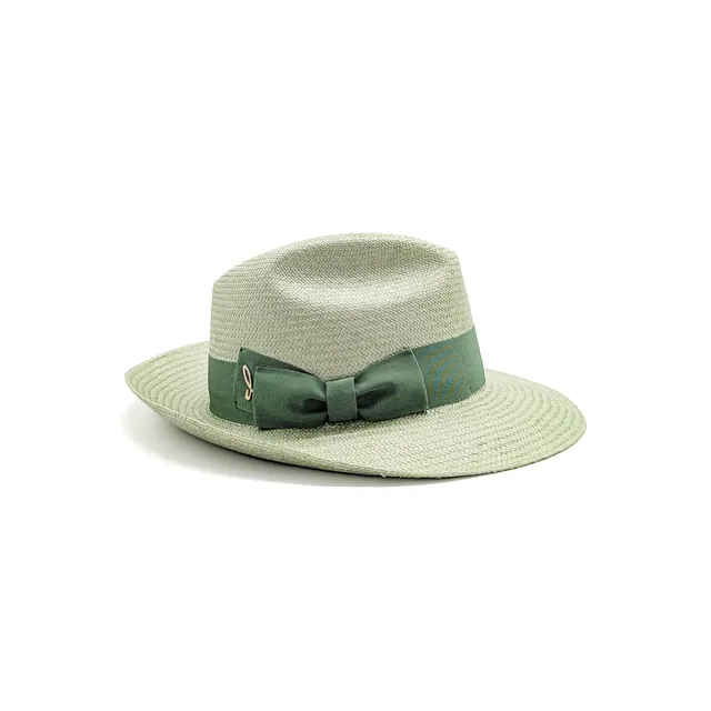doria-1905-dalida-cappello-fedora-in-panama-cuenca-verde-con-fiocco image 1