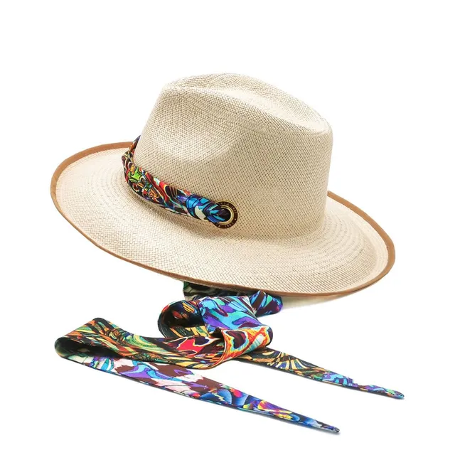doria-1905-arizona-cappello-panama-drop-in-brisa-con-foulard image 1