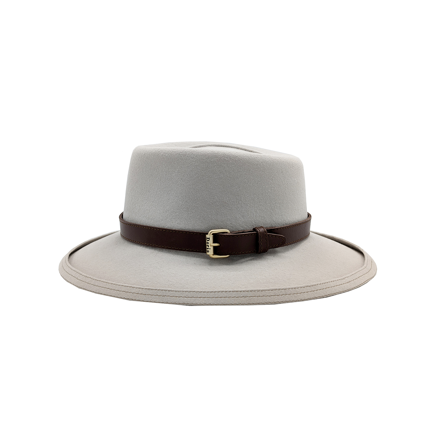 doria-1905-cappello-feltro-lapin-rasato-grigio-gesso-con-cinturino-pelle image 1