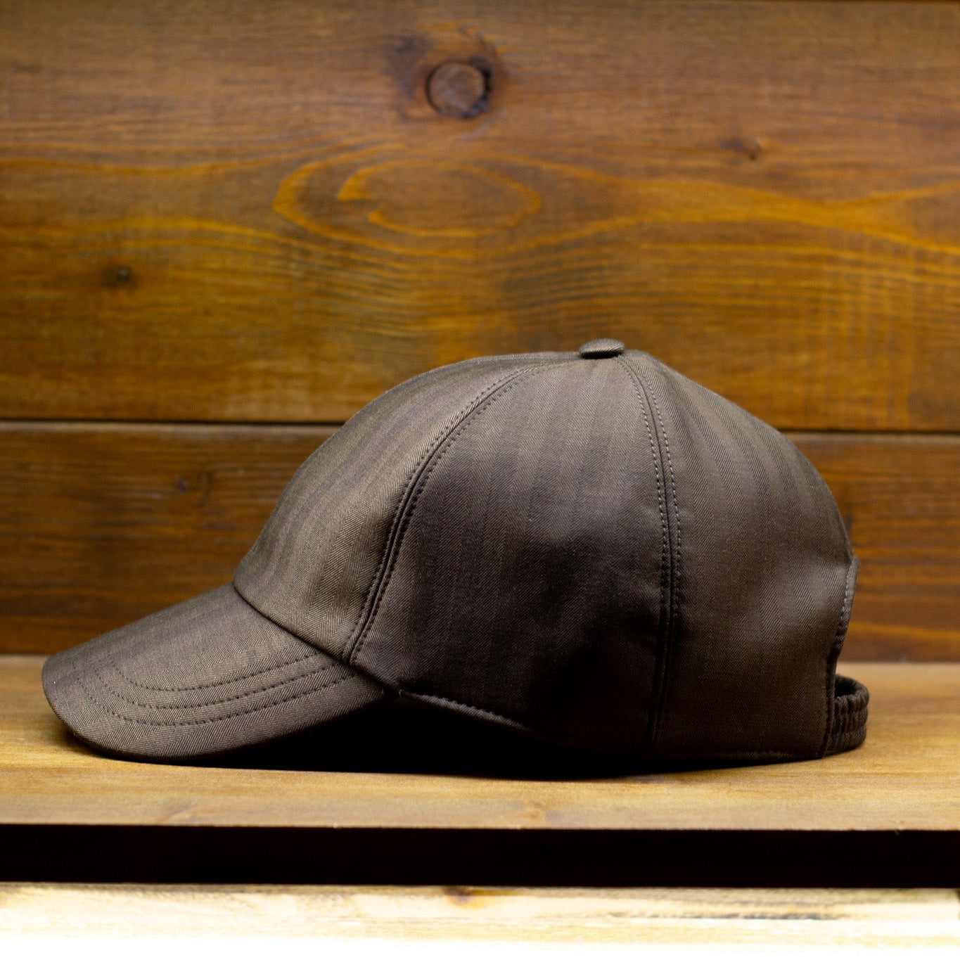 cappellificio-biellese-1935-baseball-pt-cappello-baseball-spina-di-pesce-marrone image 3