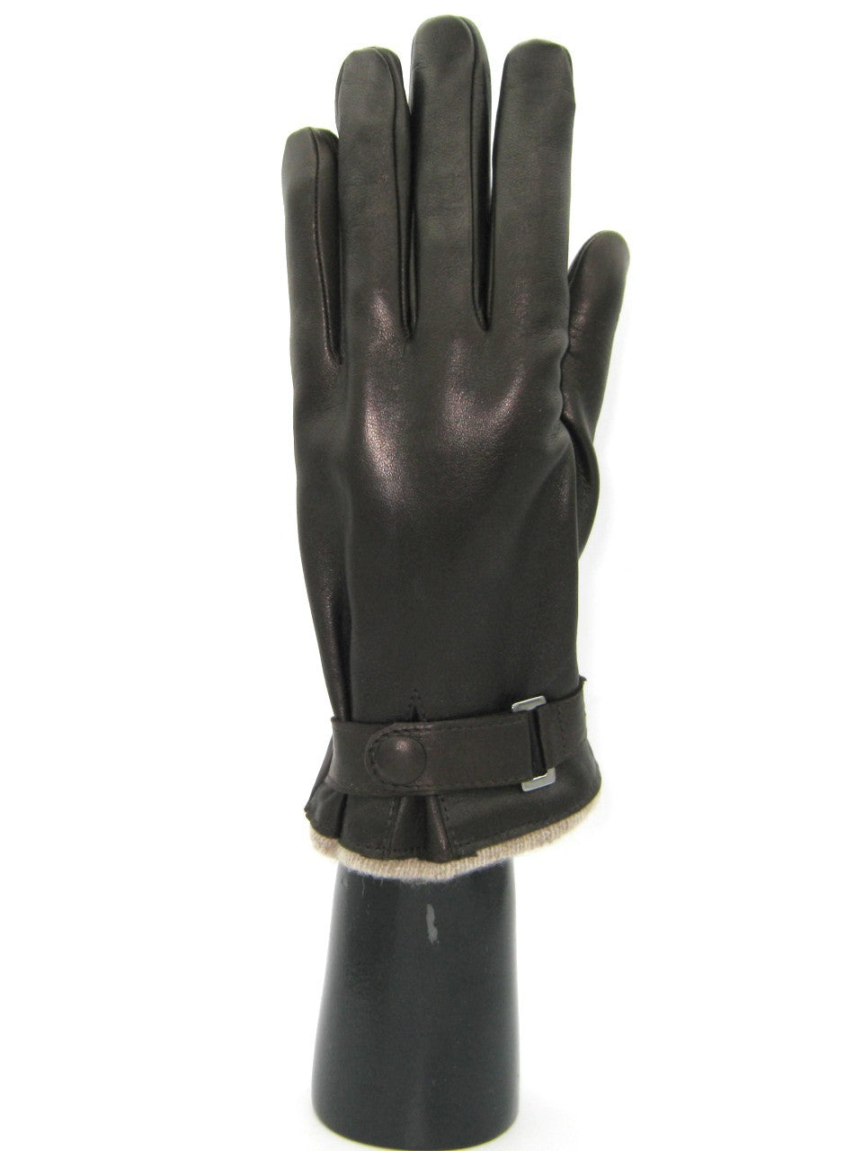 sermoneta-gloves-guanto-in-nappa-foderato-cashmere-con-cinturino-t-moro-da-donna image 4