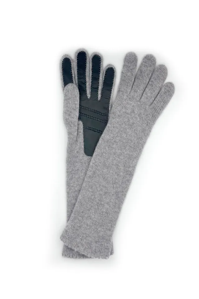 sermoneta-gloves-guanto-100-cashmere-4bt-con-palmo-in-nappa-grigio-chiaro image 1