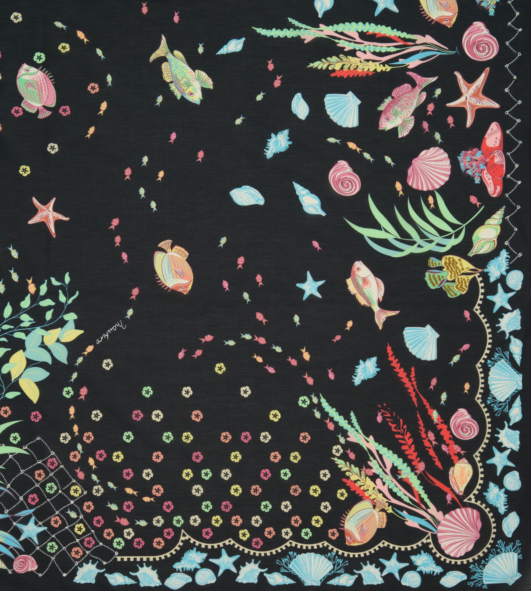 foulard-starfish-stories-mantero-1902-grande-formato-100x195-cm-made-in-italy image 4
