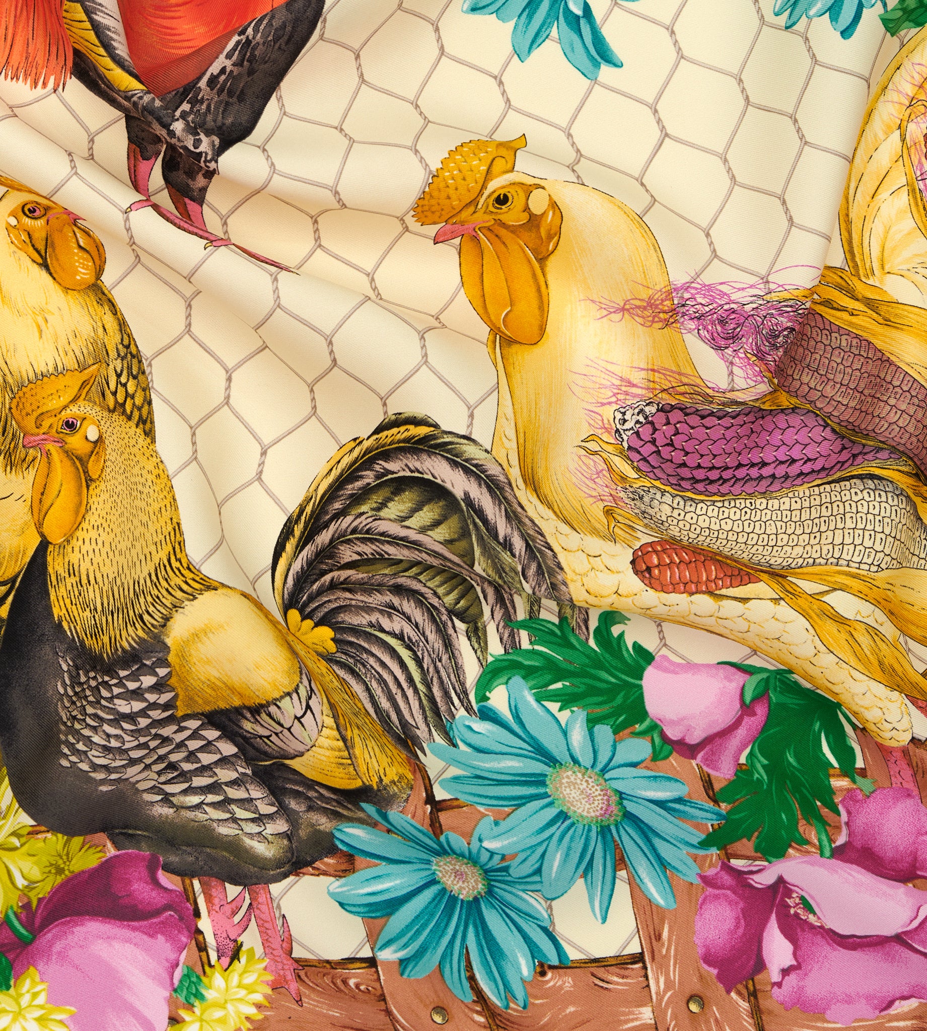 mantero-1902-archivio-n-44-il-gallo-foulard-classic-carr-90x90-cm image 3
