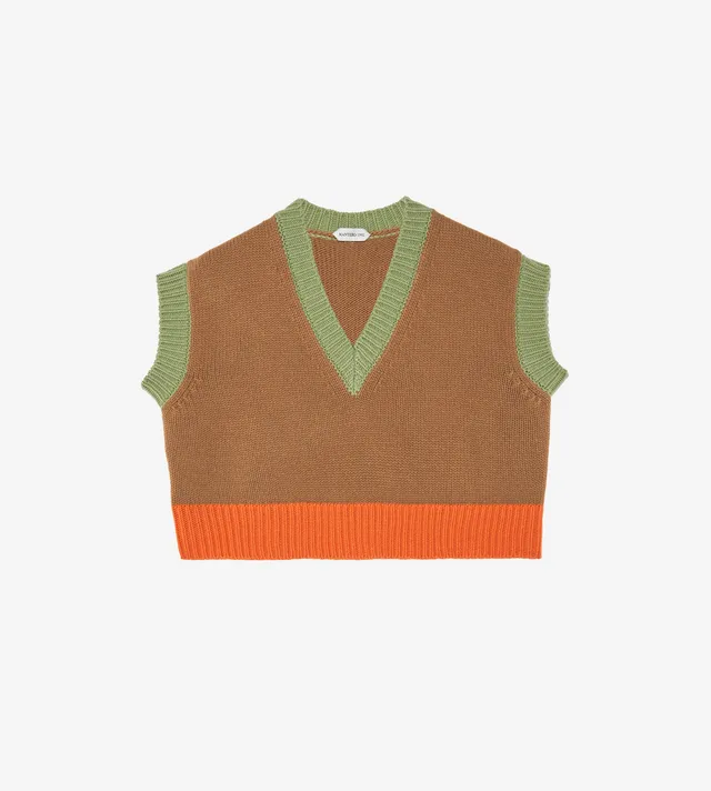 mantero-1902-lucy-gilet-in-lana-scollo-a-v image 1