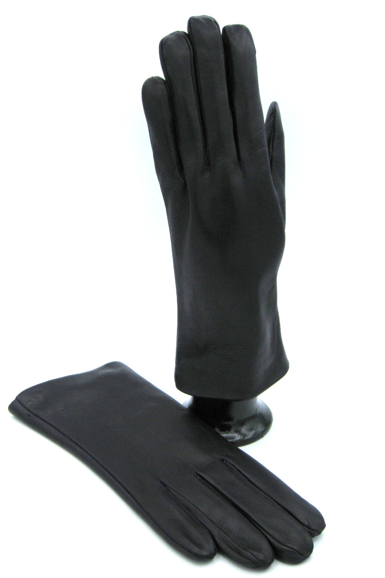 sermoneta-gloves-guanto-nappa-foderato-lapin-2bt-navy-classico-donna image 5
