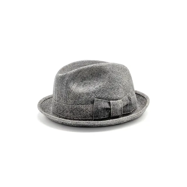 doria-1905-sabino-cappello-fedora-in-denim-raw-black image 1