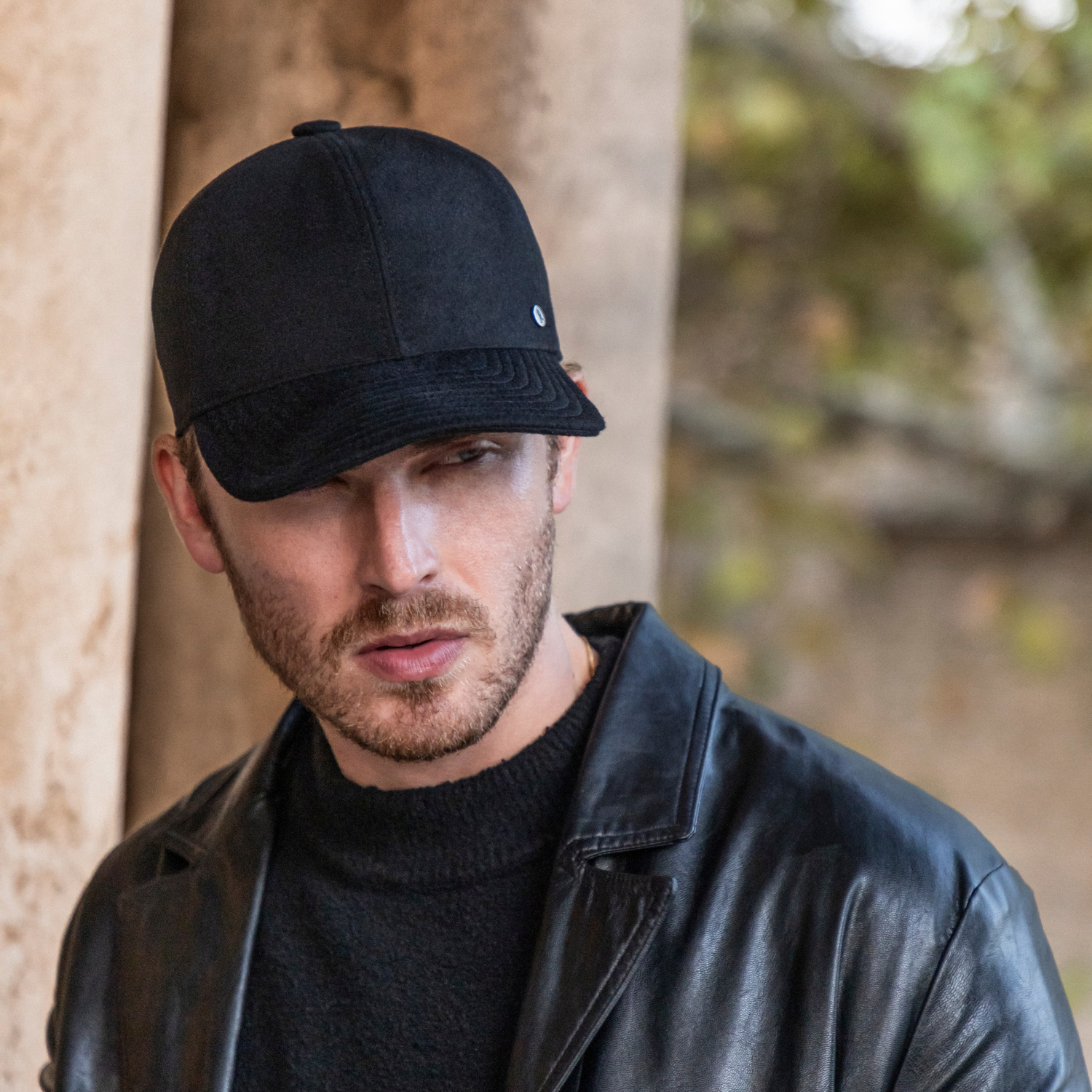doria-1905-tender-berretto-baseball-arrotolabile-cashmere-nero image 2