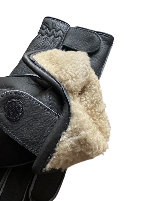 merola-gloves-guanti-in-pelle-di-daino-foderati-in-shearling-grigio image 2