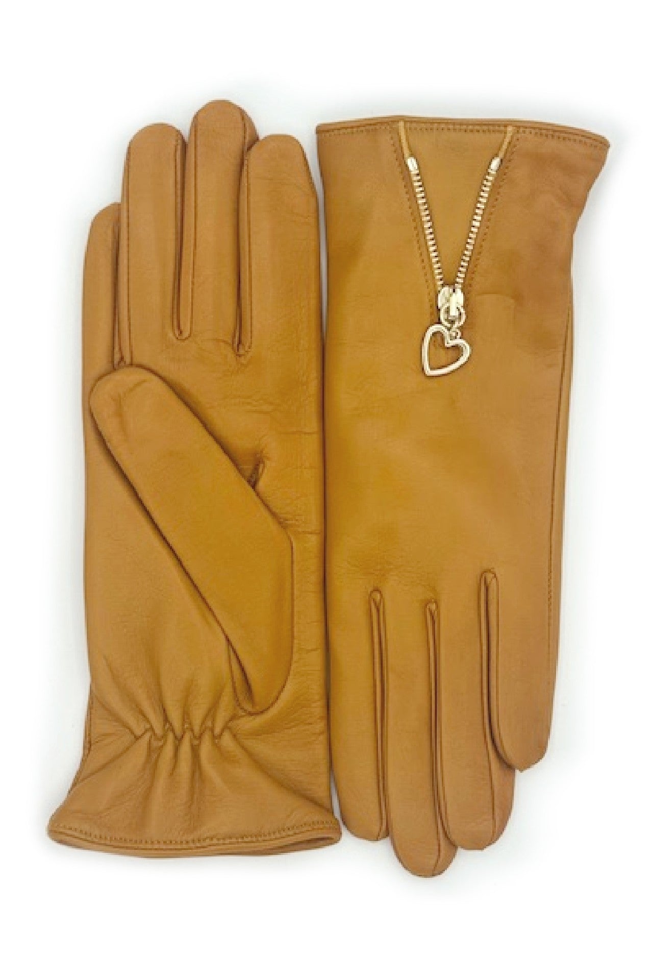 sermoneta-gloves-guanto-in-nappa-con-zip-fodera-cashmere-giallo-ocra image 2