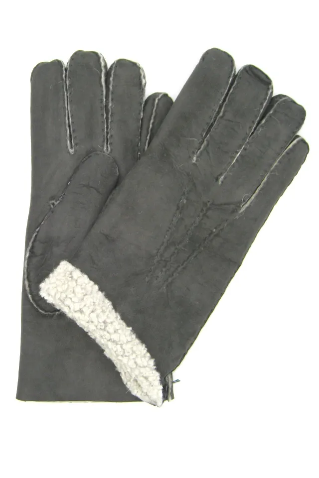 sermoneta-gloves-guanto-in-pelle-di-montone-rovesciato-cucito-a-mano-grigio image 1