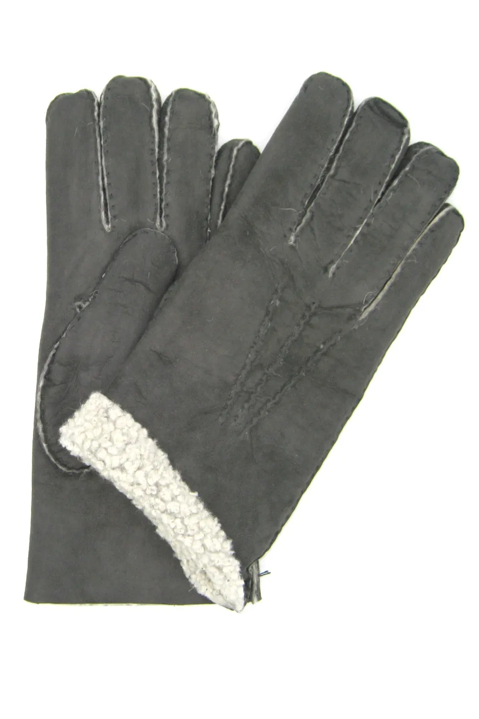 sermoneta-gloves-guanto-in-pelle-di-montone-rovesciato-cucito-a-mano-grigio image 1
