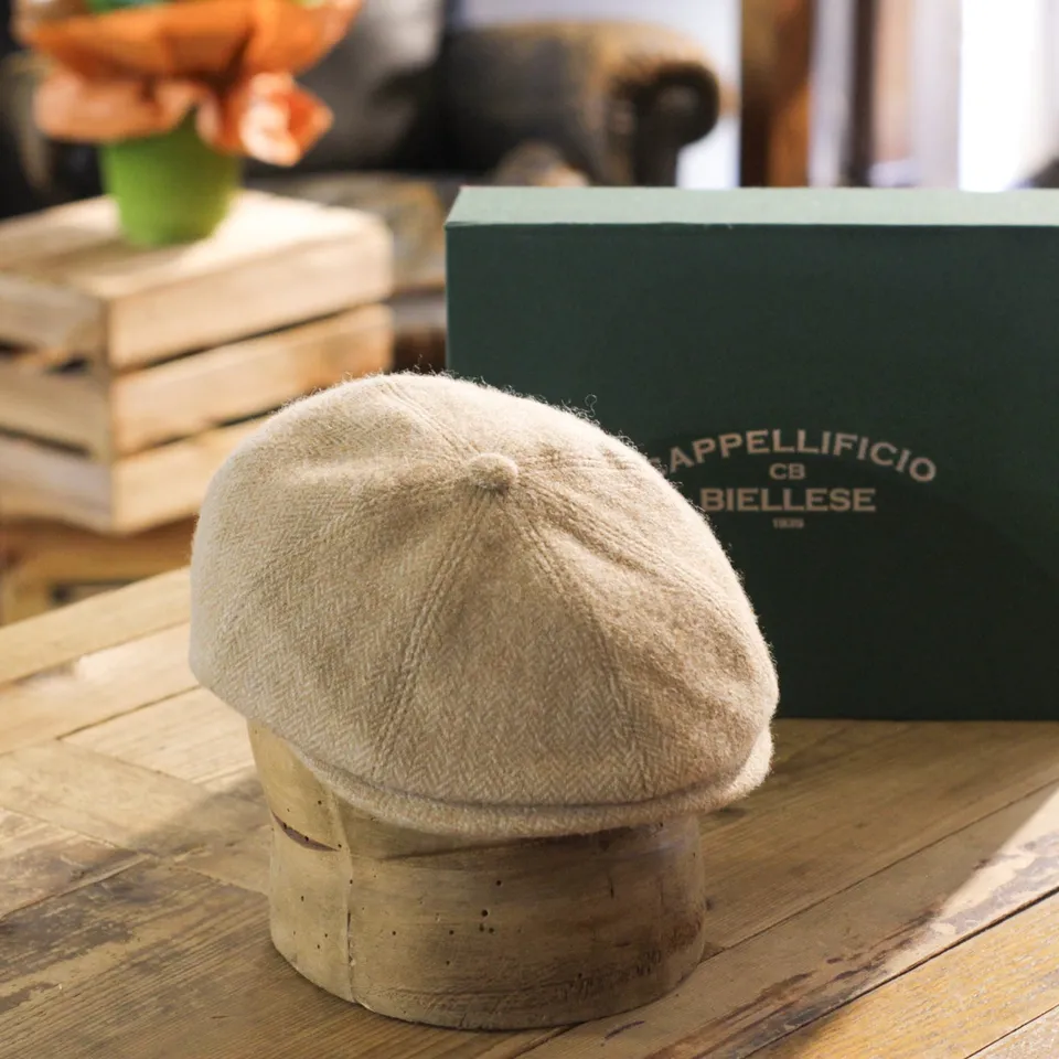 cappellificio-biellese-1935-polly-boy-beige-spina-di-pesce image 1