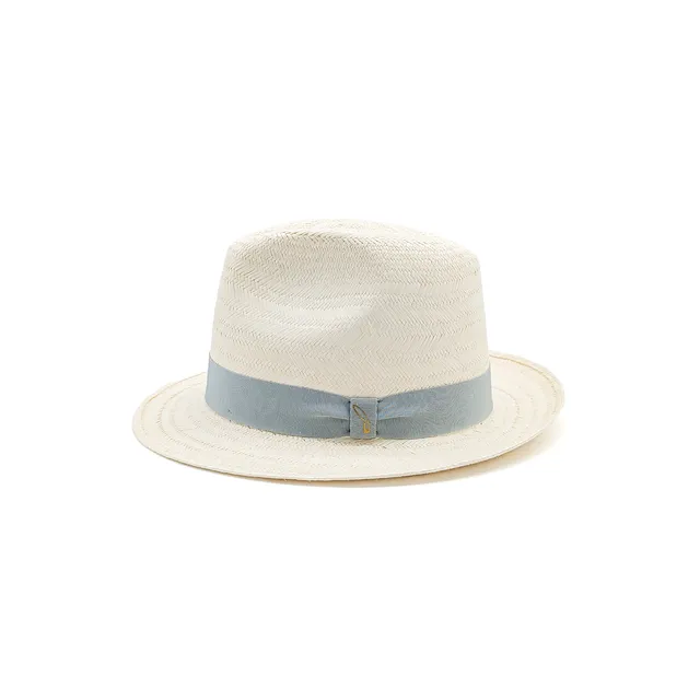 doria-1905-vittorio-cappello-fedora-in-panama-herringbone-con-cinta-azzurra image 1