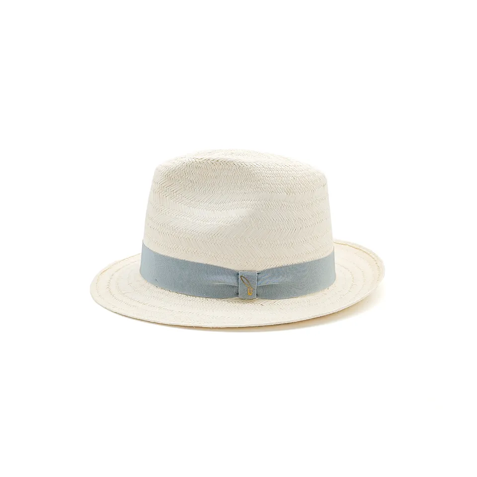 doria-1905-vittorio-cappello-fedora-in-panama-herringbone-con-cinta-azzurra image 1
