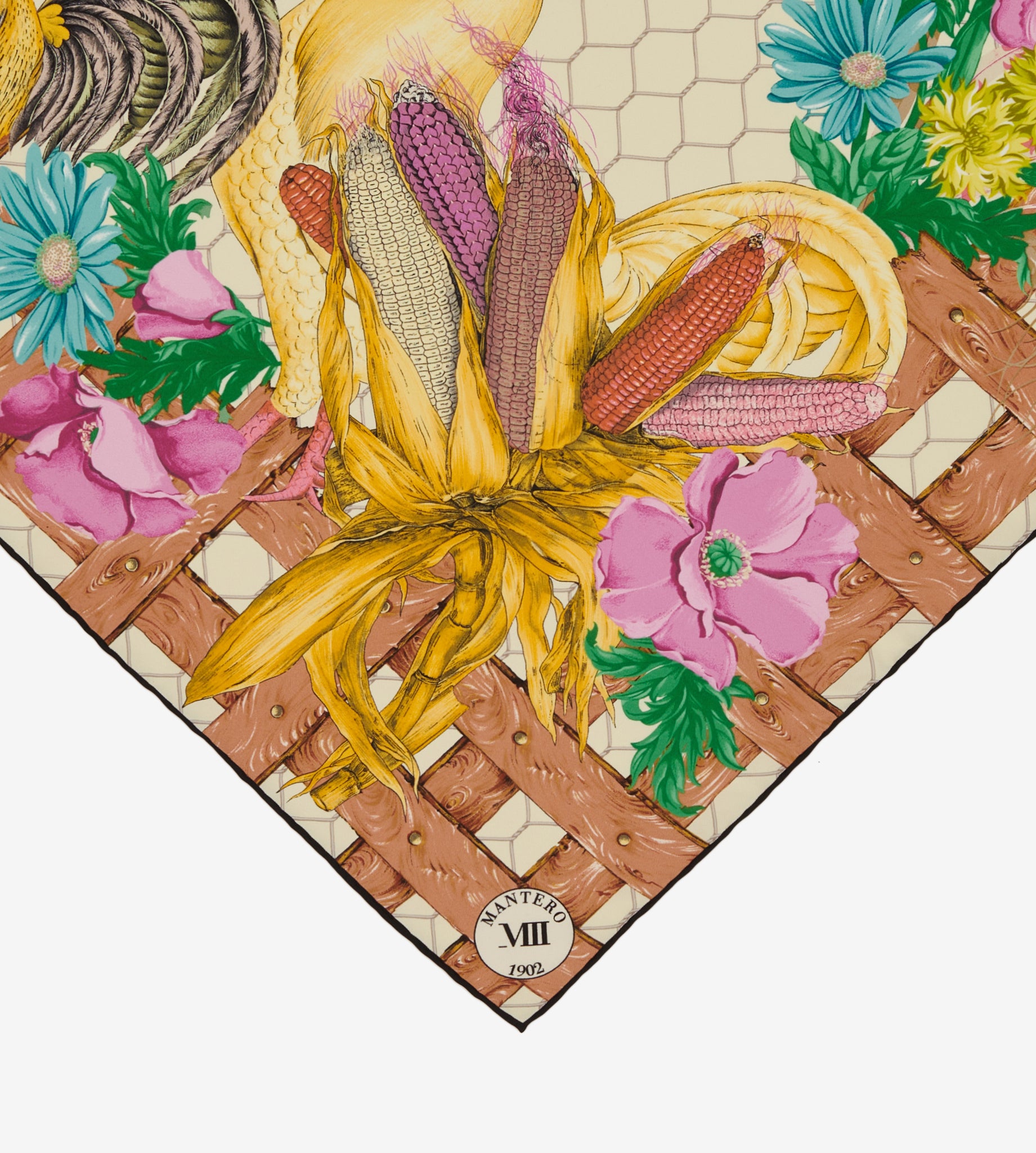 mantero-1902-archivio-n-44-il-gallo-foulard-classic-carr-90x90-cm image 2