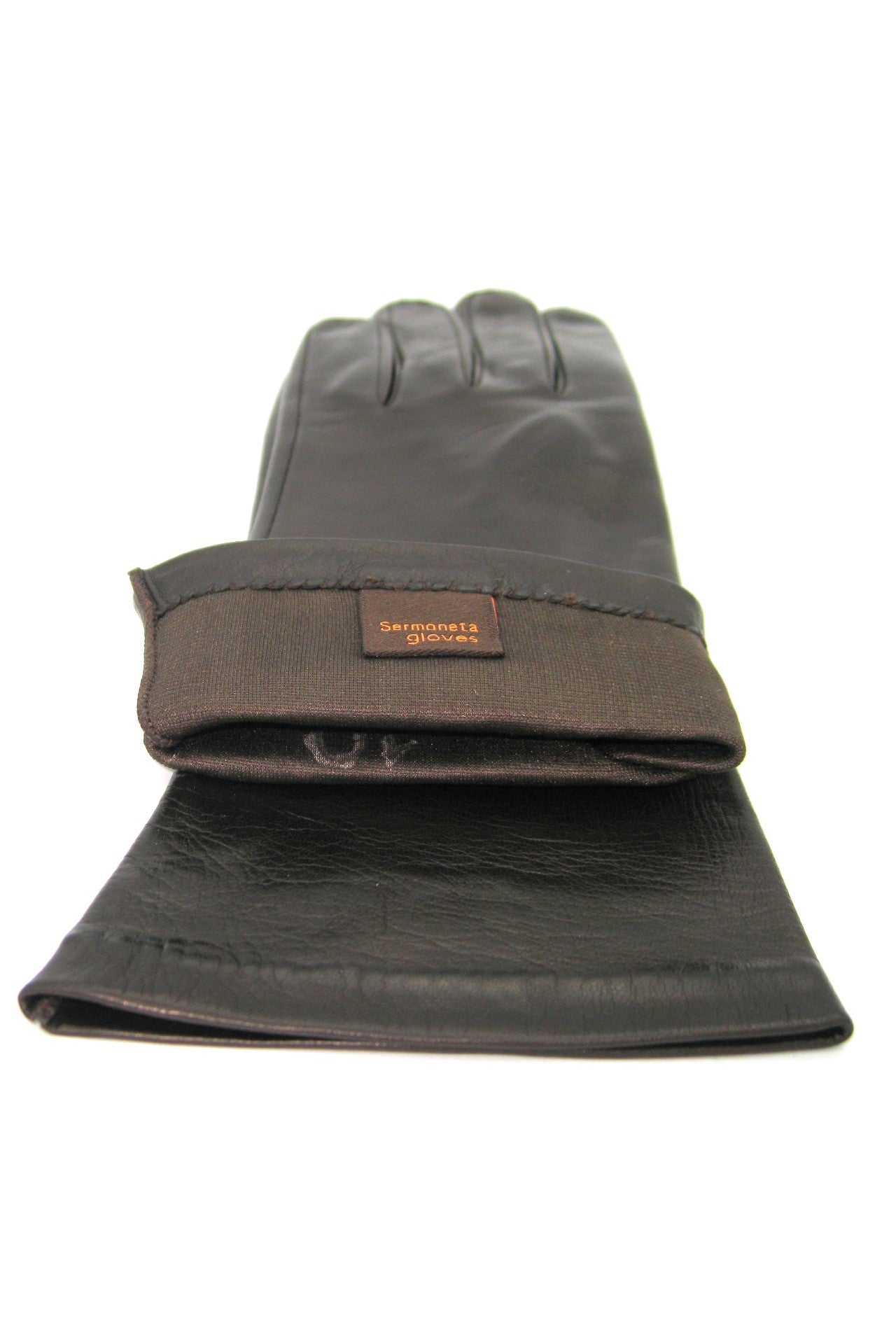 sermoneta-gloves-guanto-classico-donna-in-nappa-foderato-seta-4bt-testa-di-moro image 4