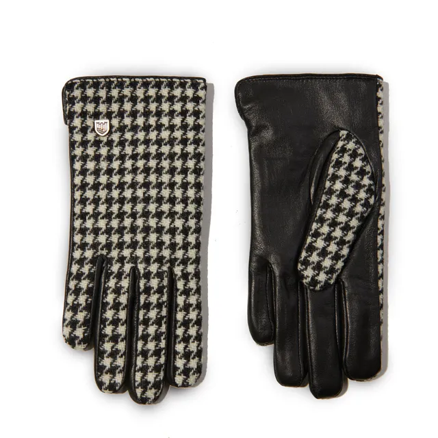 cappellificio-biellese-1935-guanti-donna-in-harris-tweed-black-white-dogtooth-co image 1