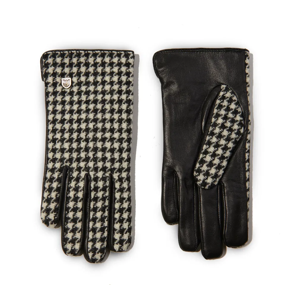 cappellificio-biellese-1935-guanti-donna-in-harris-tweed-black-white-dogtooth-co image 1