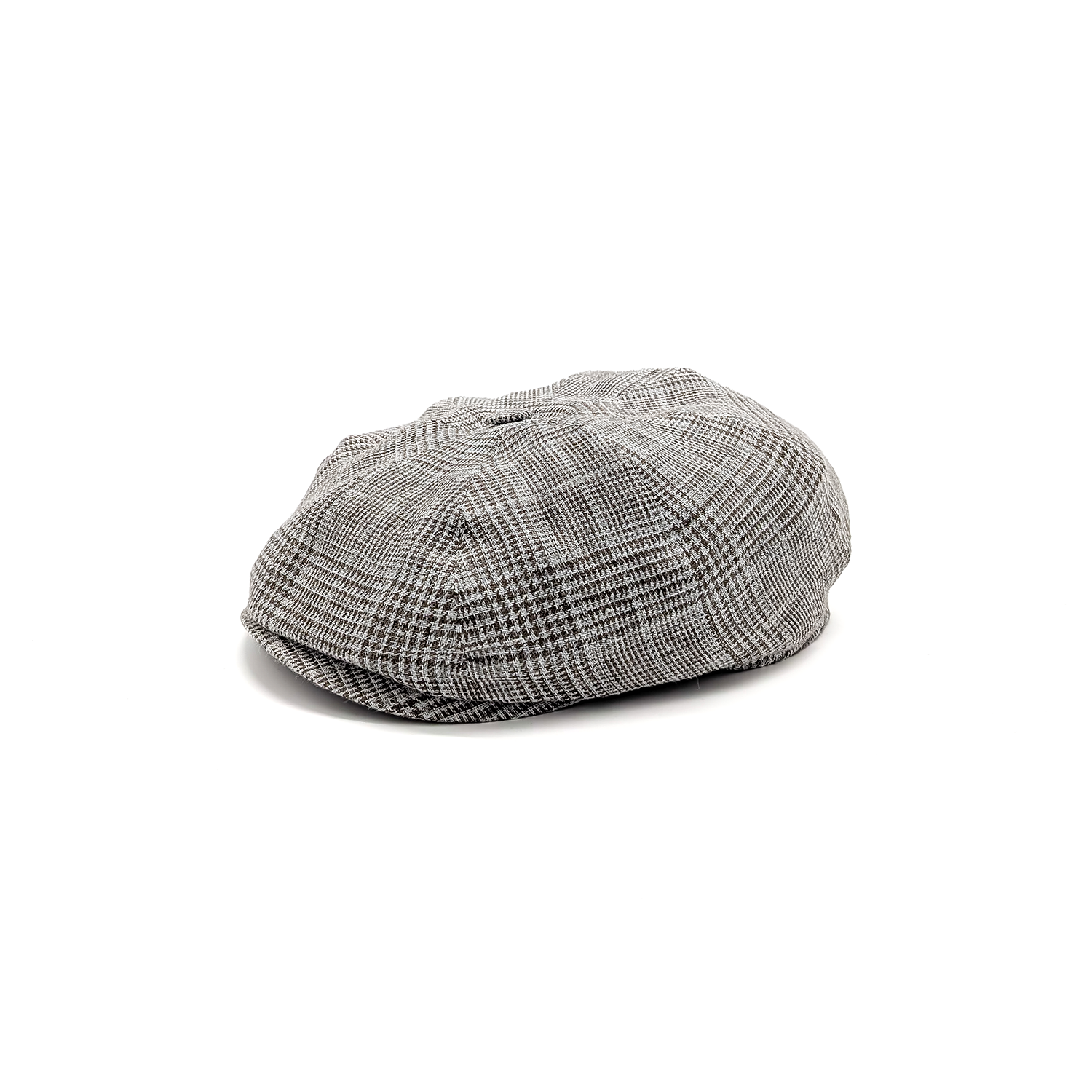 doria-1905-gatsby-berretto-a-spicchi-principe-di-galles-lino-grigio image 1