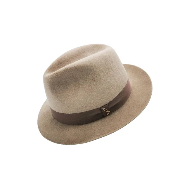 doria-1905-vittorio-cappello-fedora-feltro-lapin-velour-beige image 1