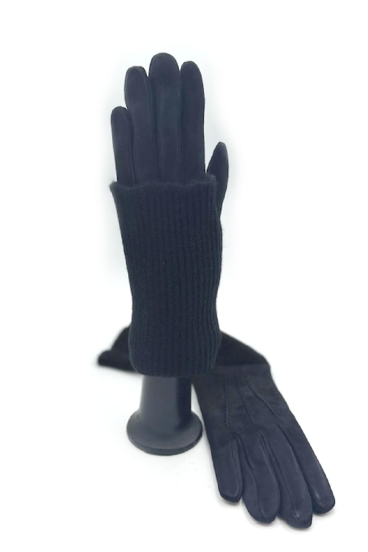 sermoneta-gloves-guanto-in-camoscio-con-fodera-e-polso-lungo-in-cashmere-nero-ne image 2