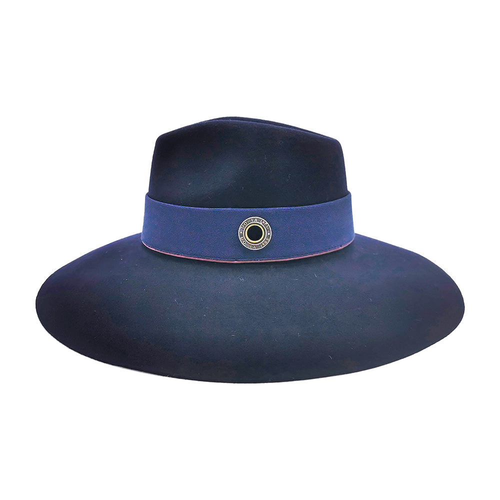 doria-1905-trocadero-cappello-fedora-in-feltro-di-lana-blu-notte image 3