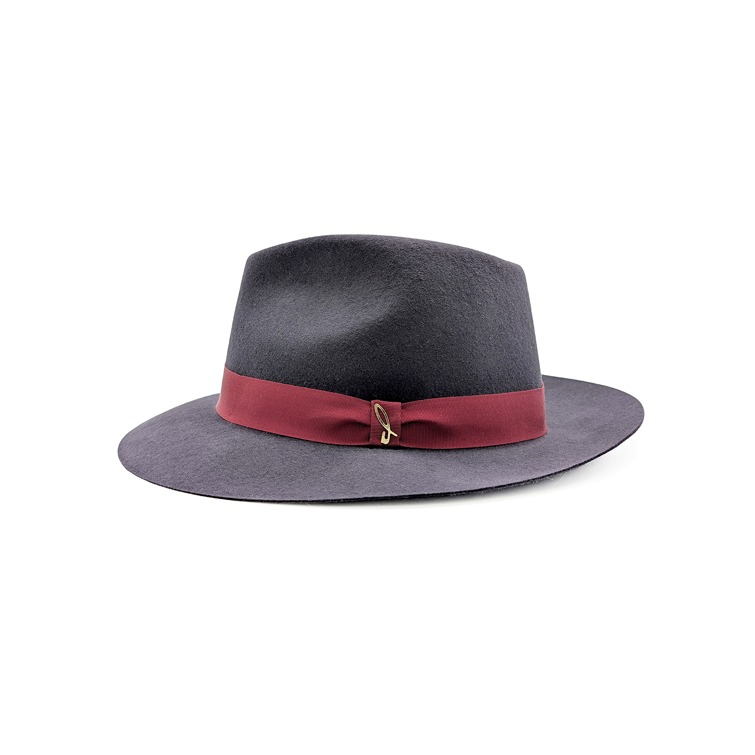 doria-1905-drop-cappello-in-feltro-di-lapin-rasato-grigio-temporale-con-cinta-ro image 1