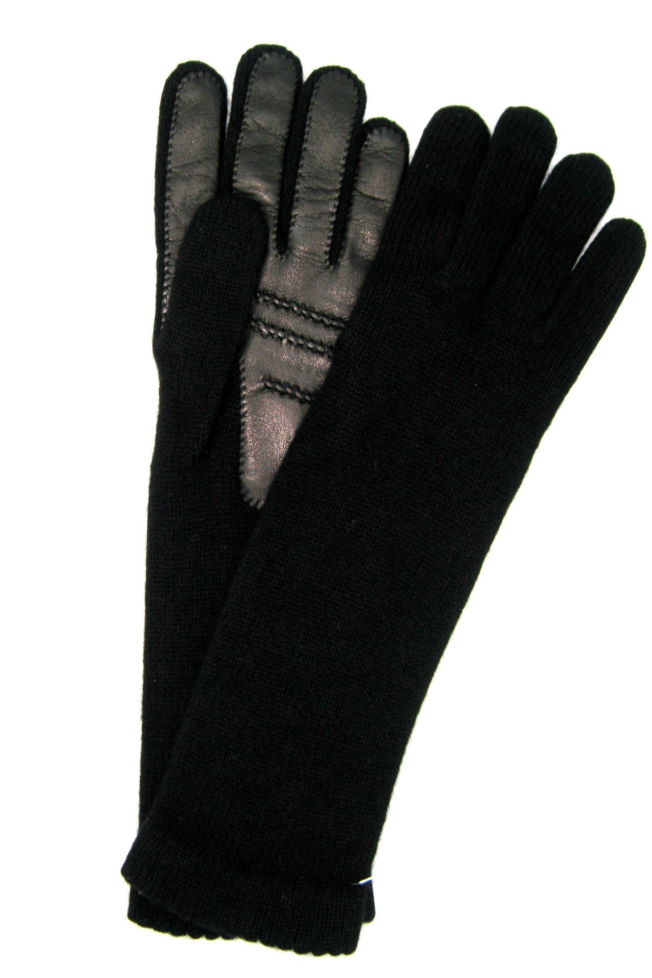 sermoneta-gloves-guanto-in-100-cashmere-4bt-con-palmo-in-nappa-nero image 1