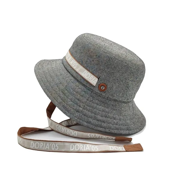 doria-1905-orano-cappello-bucket-reversibile-in-canvas-cotone-grigio-safari image 1