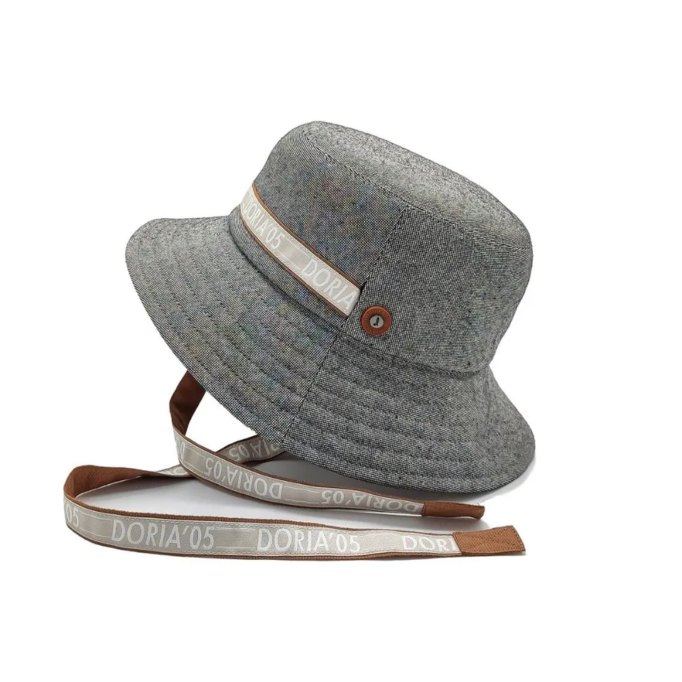 doria-1905-orano-cappello-bucket-reversibile-in-canvas-cotone-grigio-safari image 1