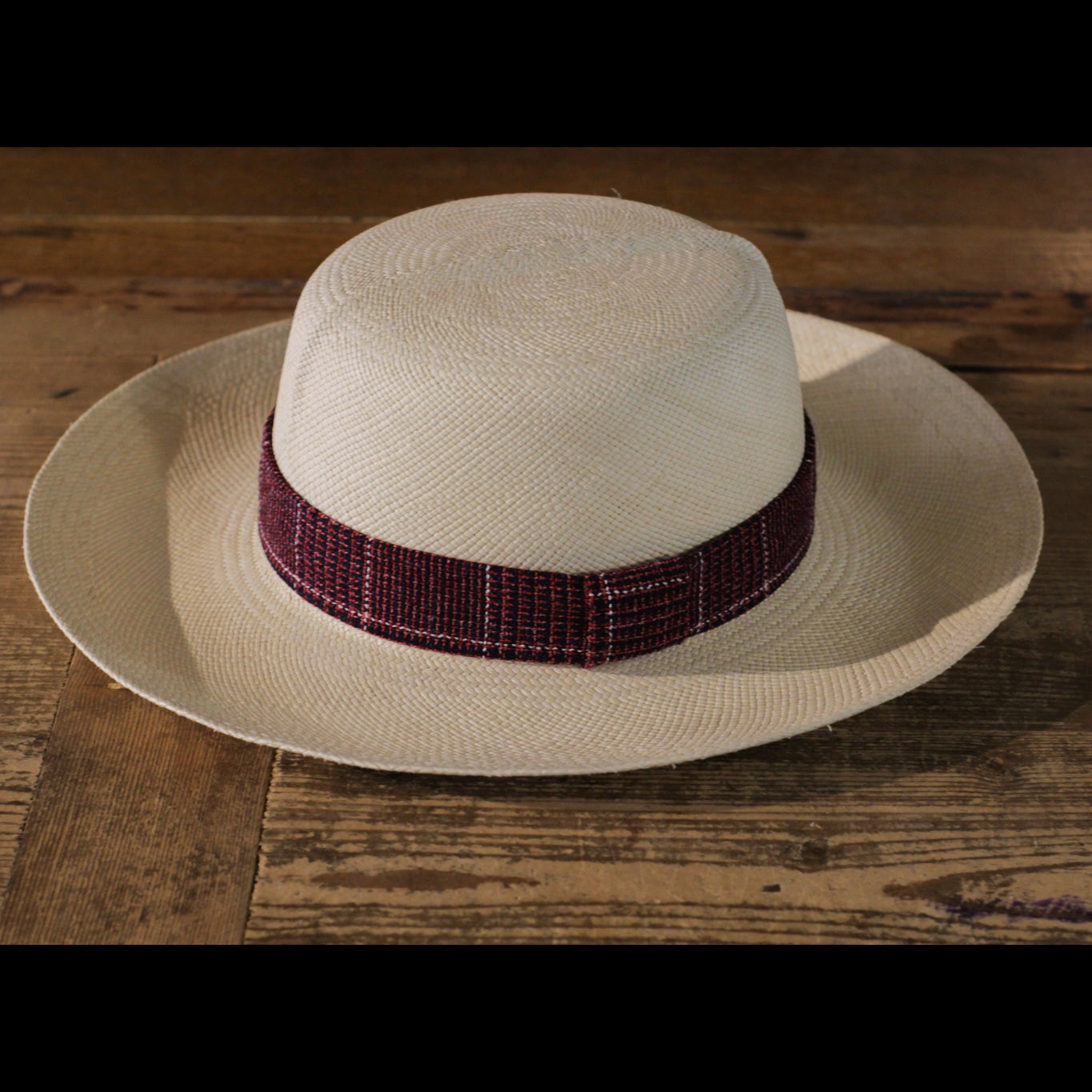 cappellificio-biellese-1935-genuine-safari-panama-red-blue-checkered image 1