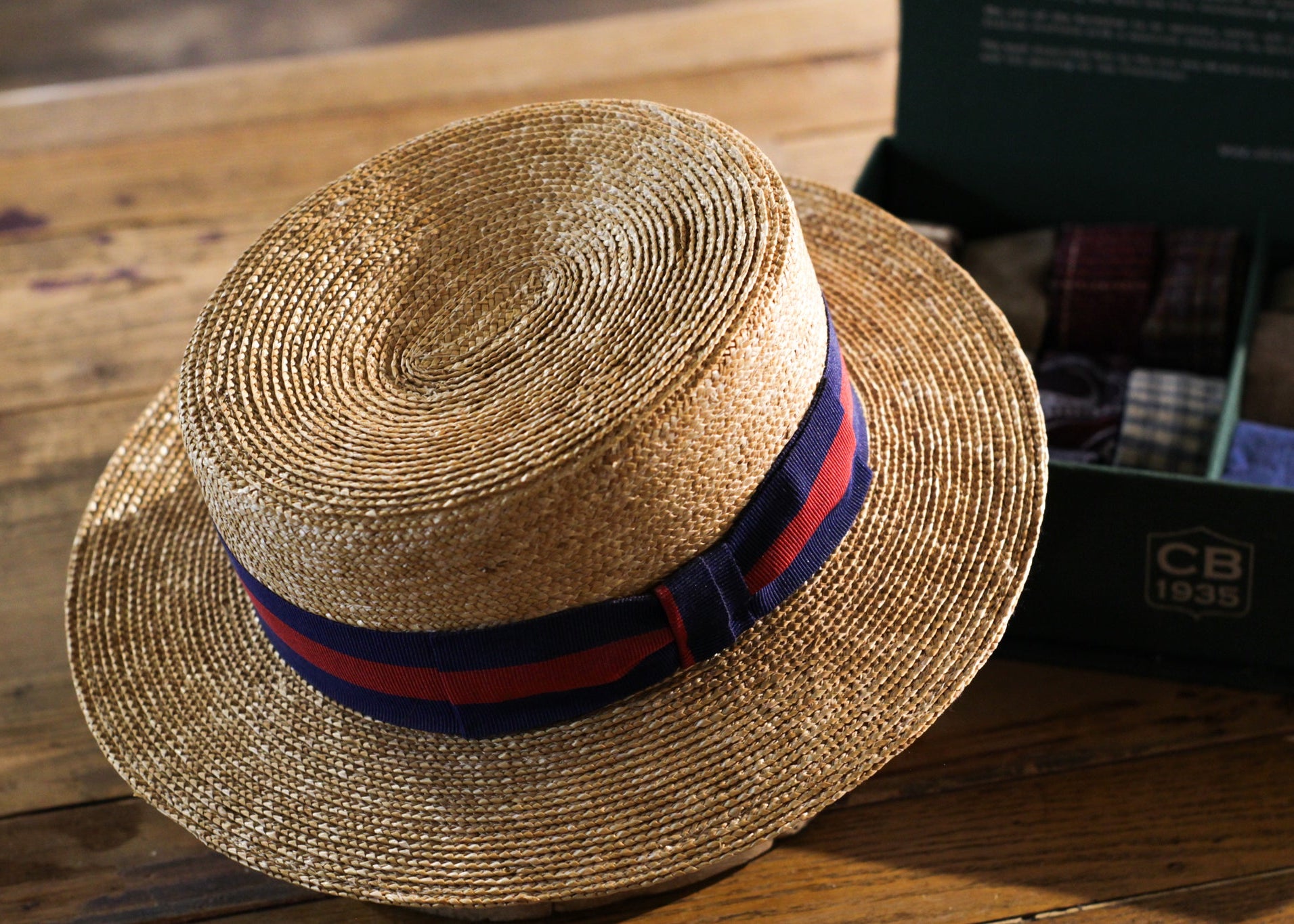 cappellificio-biellese-1935-boater-nero-cappello-paglietta-estivo-in-paglia-ital image 2