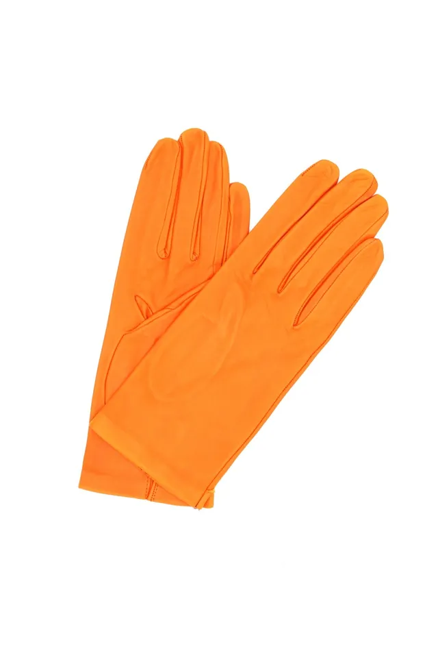 sermoneta-gloves-guanto-in-nappa-sfoderato-lungo-al-polso-arancio image 1