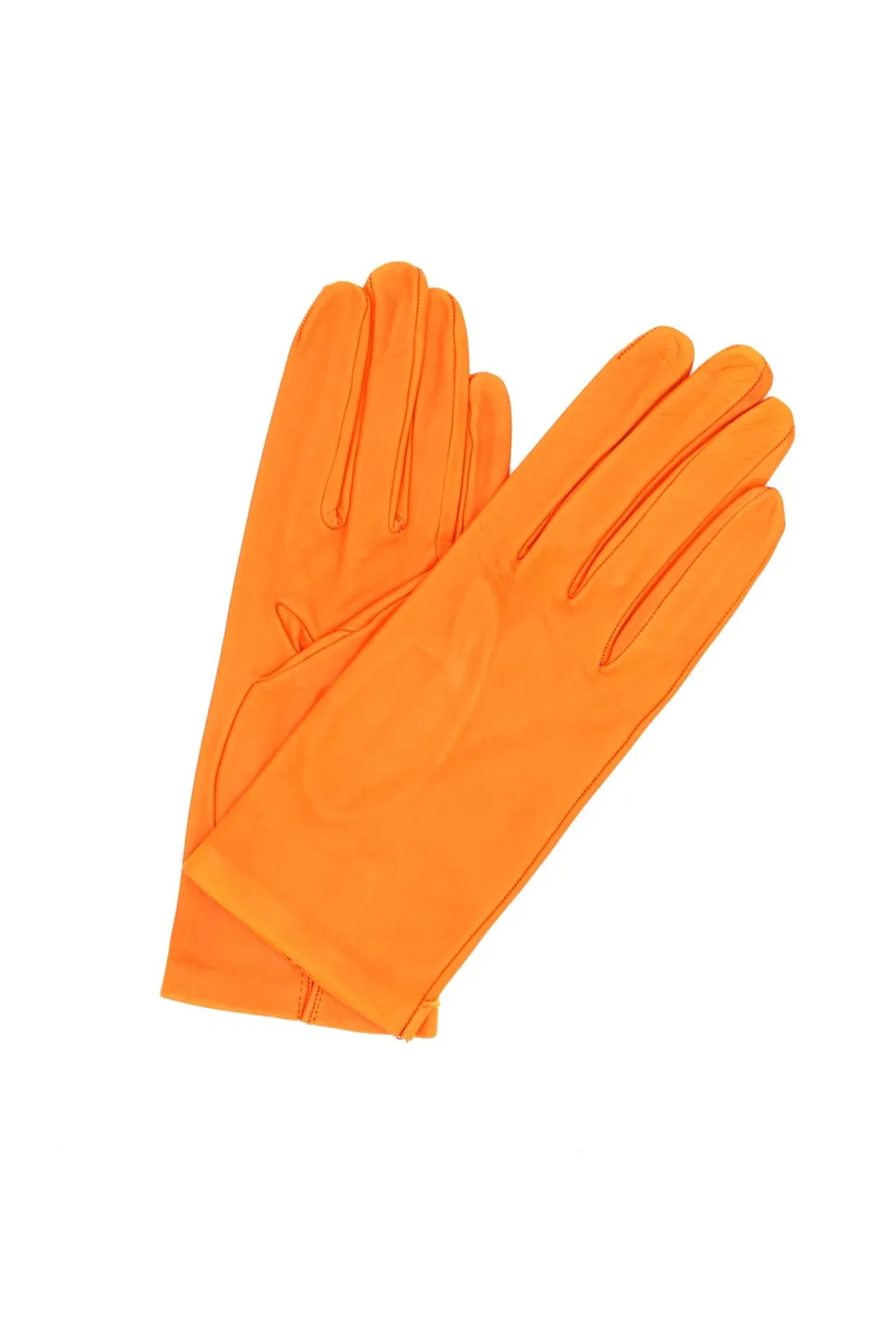 sermoneta-gloves-guanto-in-nappa-sfoderato-lungo-al-polso-arancio image 1