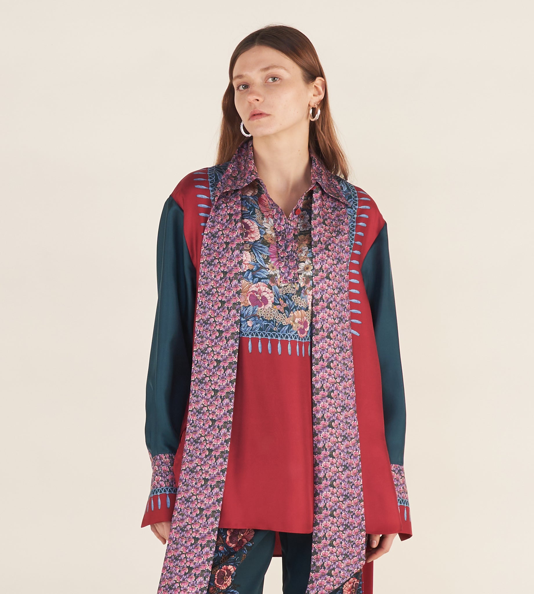 mantero-1902-dafne-blusa-con-sciarpa-rimovibile image 6