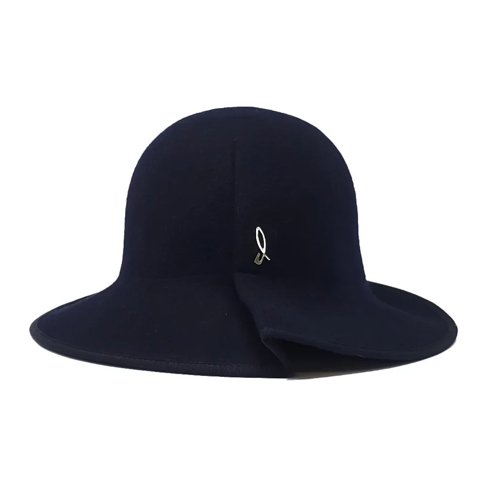 doria-1905-azulina-cappello-cloche-arrotolabile-in-feltro-lana-blu image 1