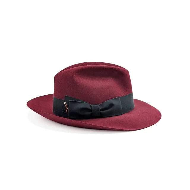 doria-1905-dalida-cappello-fedora-in-feltro-di-lapin-rasato-rosso-copertino image 1