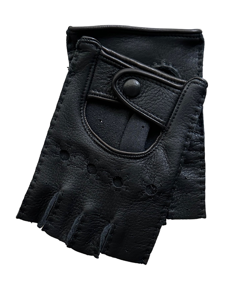 merola-gloves-guanti-da-guida-in-pelle-di-cervo-scamosciata-senza-dita-cuciti-a- image 1